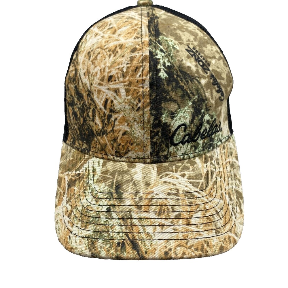 Cabela's Trucker Hat Cap Snapback Camo Mesh Western Hunting Outdoor Workwear Y2k
